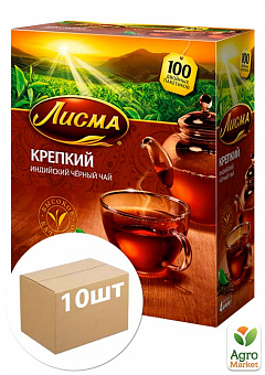 Чай крепкий (пачка) ТМ "Лисма" 100 пакетиков 1.8г упаковка 10шт1