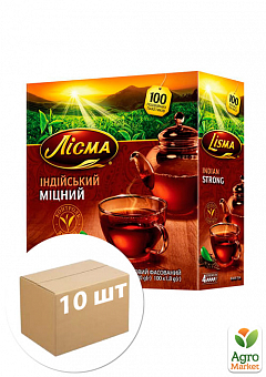 Чай Индийский (крепкий) ТМ "Лисма" 100 пакетиков по 1,8г упаковка 10шт2
