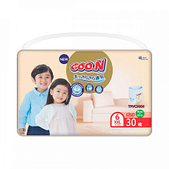 Трусики-подгузники GOO.N Premium Soft для детей 15-25 кг (размер 6(2XL), унисекс, 30 шт)2