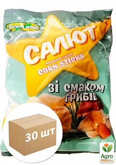 Кукурузные палочки со вкусом грибов ТМ"Салют" 45г упаковка 30 шт2