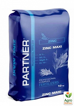 Комплексное Удобрение ZINC MAXI N 7+S 6+ZN 10+MGО 3 ТМ Partner 10 кг2
