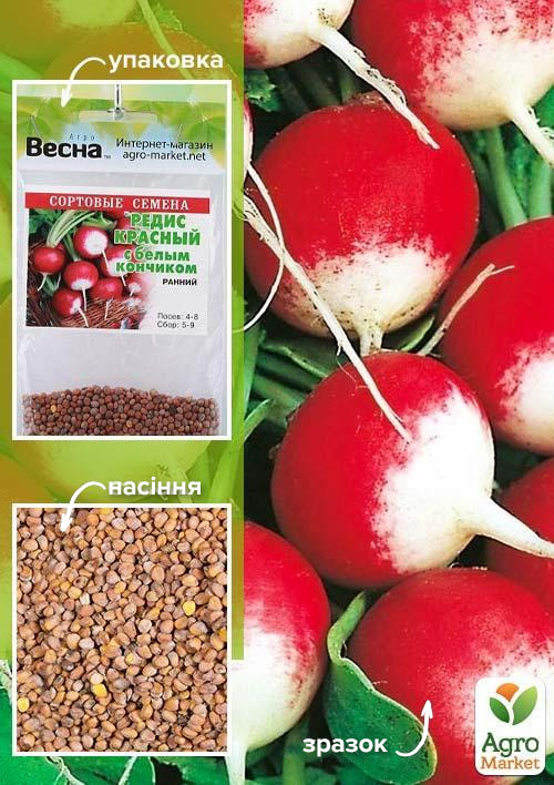 Редис "Червоний з білим кінчиком" (Зипер) ТМ "Весна" 7г