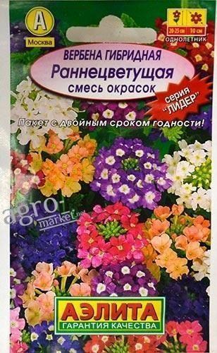 Вербена гибридная "Раннецветущая" смесь окрасок ТМ "Аэлита" 0.1г