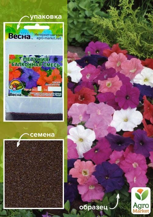 Петуния "Балконная смесь" (Зипер) ТМ "Весна" 1г