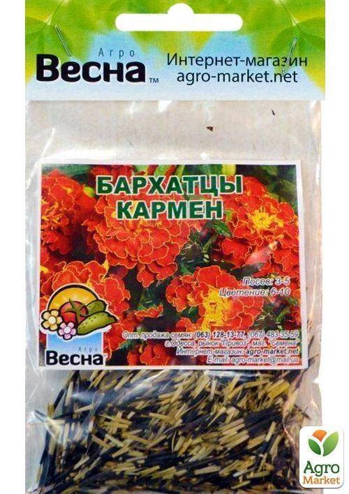Бархатцы "Кармен" (Зипер) ТМ "Весна" 1г - фото 2