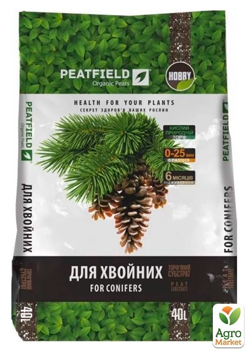 Торф'яний субстрат для хвойних ТМ "PEATFIELD" 40л 
