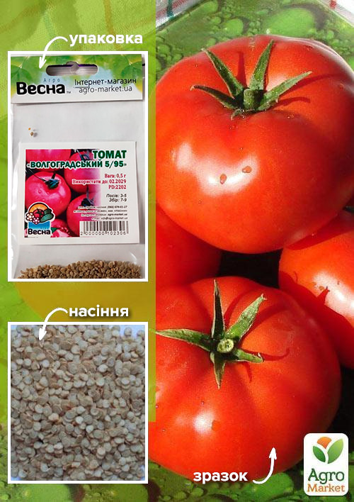 Томат "Волгоградський 5/95" (Зипер) ТМ "Весна" 0,5г