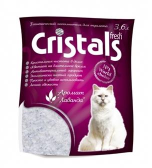 Cristals fresh Силикагелевый наполнитель для кошачьего туалета, с ароматом лаванды 1.645 кг (5070160)