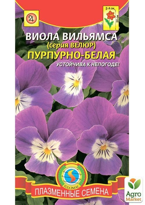 Виола Вильямса (серия Велюр) "Пурпурно-белая" ТМ "Плазменные семена"10шт