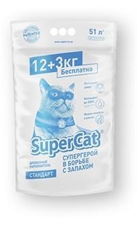 SuperCat Стандарт Гранульований деревне наповнювач для котячого туалету 15 кг (5643990)