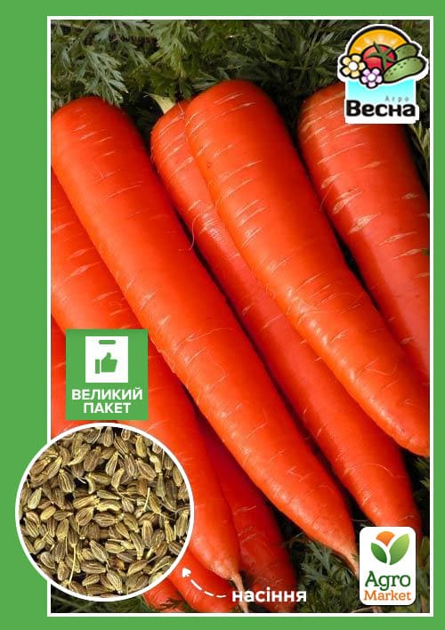Морква "Вітамінна 6" (Великий пакет) ТМ "Весна" 4г