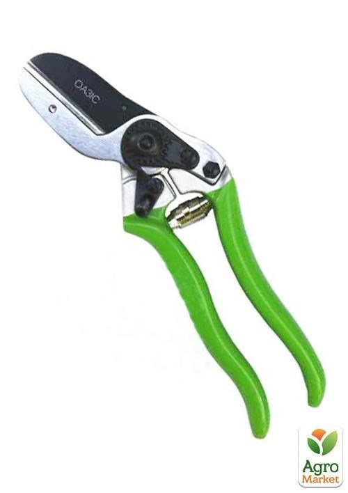 Секатор стандартний з рівним лезом, металевий ТМ "Оазис" № 7002