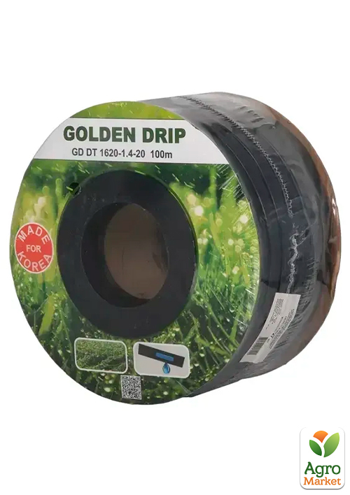 Капельная лента с плоским эмиттером, шаг10 ТМ "GOLDEN DRIP" 100м