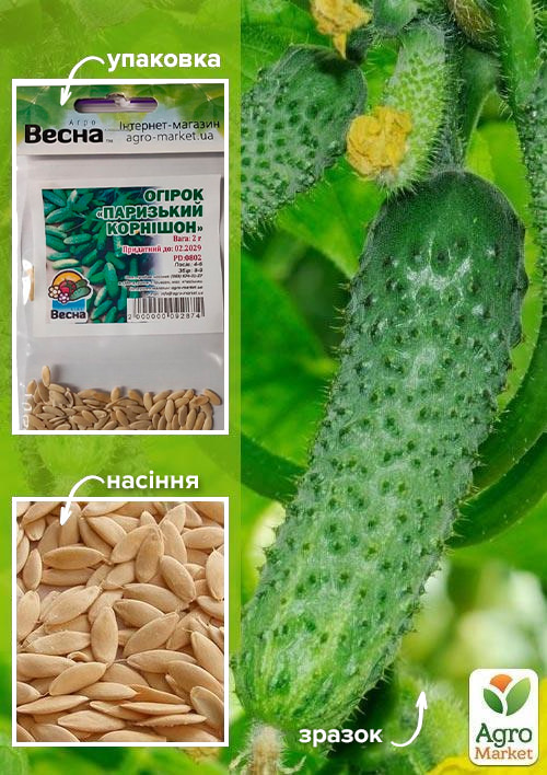 Огурец "Парижский корнишон" (Зипер) ТМ "Весна" 2г