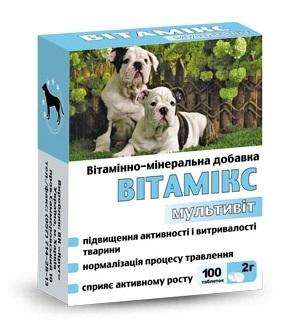 Вітамікс Мультивіт Вітамінно-мінеральна добавка для собак, 100 табл. 215 г (9129640)