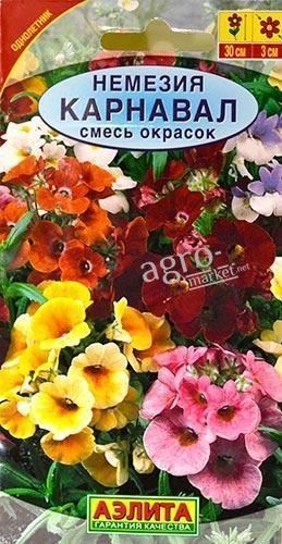 Немезия "Карнавал" смесь окрасок ТМ "Аэлита" 0.1г