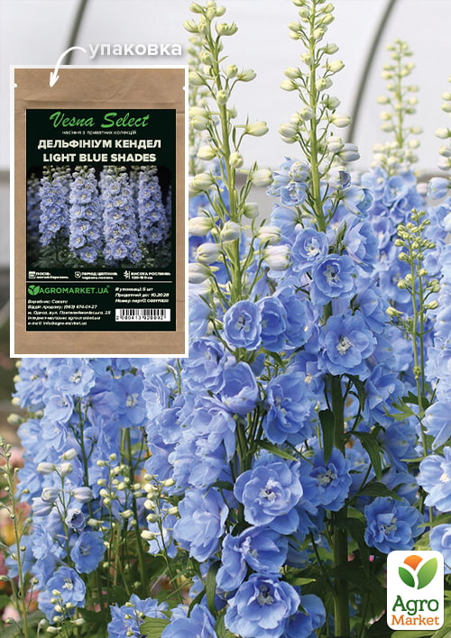 Дельфиниум Кендел "Light Blue Shades" ТМ "Vesna Select" 5шт