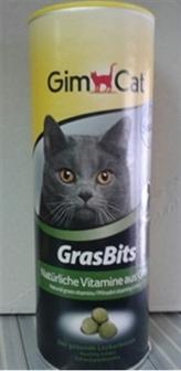 Лакомства Джимкэт ГрасБитс Витамины с травой для котов 708 табл.   425 г (4170801)