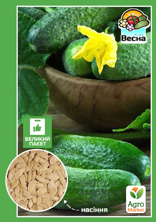 Огірок "Вірні Друзі F1" (Великий пакет)  ТМ "Весна" 0.5г