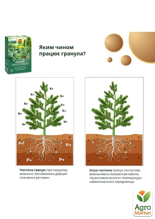 Тверде добриво тривалої дії для хвойних COMPO 2кг (3856) - фото 6