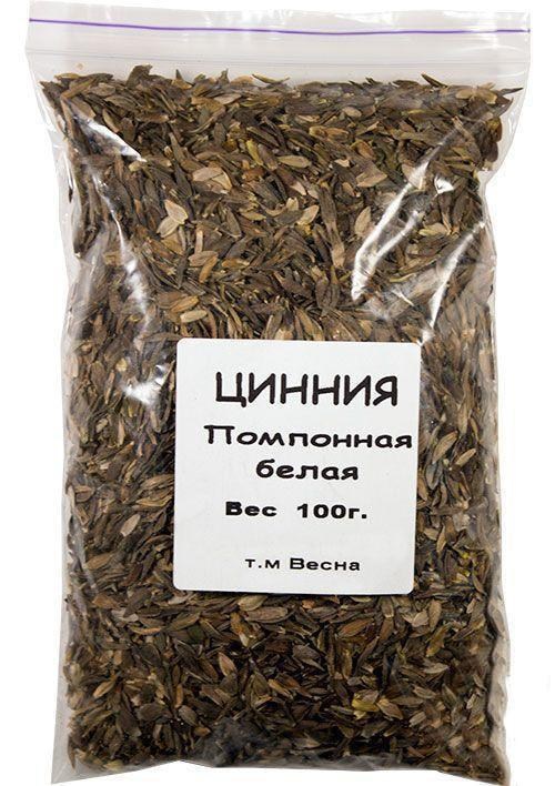 Цинния "Помпонная белая" ТМ "Весна" 100г - фото 2