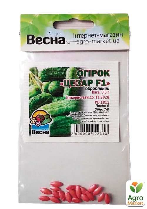 Огурец обработанный "Цезарь F1" (Зипер) ТМ "Весна" 0.5г - фото 2