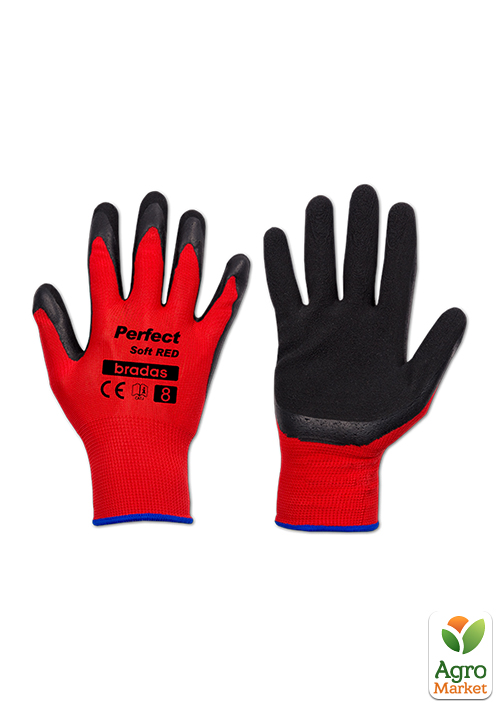 Рукавички захисні PERFECT SOFT RED латекс, розмір 9,  Bradas RWPSRD9