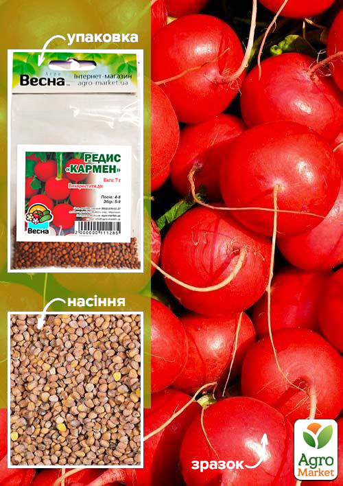Редис "Кармен" (Зипер) ТМ "Весна" 7г