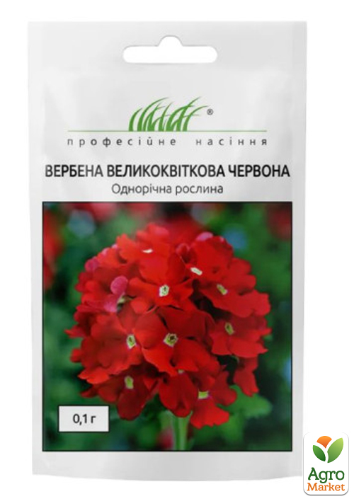 Вербена великоквіткова "Червона" ТМ "Професійне насіння" 0.1г