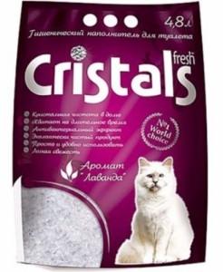 Cristals fresh Силикагелевый наполнитель для кошачьего туалета, с ароматом лаванды 2 кг (5070230)