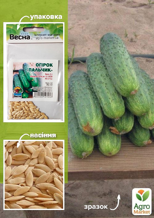 Огірок "Пальчик" (Зипер) ТМ "Весна" 2г