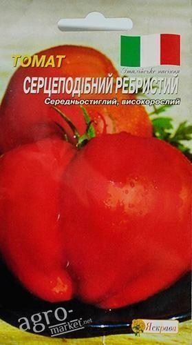 Томат "Сердцевидный ребристый" ТМ "Яскрава" 0.1г