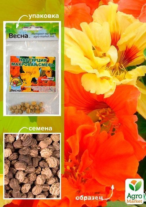 Настурция "Махровая смесь" (Зипер) ТМ "Весна" 2г