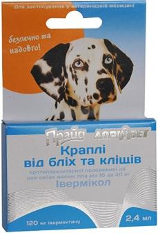 Средства от блох и клещей Прайд Ивермикол Капли от блох и клещей для собак 10-20кг оранжевый (2008350)