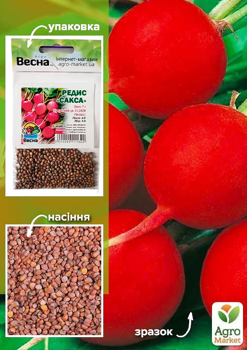 Редис "Сакса" (Зипер) ТМ "Весна" 7г