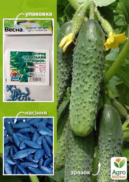 Огірок оброблений "Паризький корнішон" (Зипер) ТМ "Весна" 1г