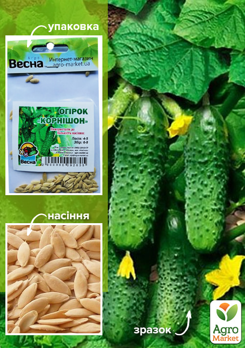 Огірок "Корнішон" (Зипер) ТМ "Весна" 2г