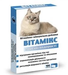 Витамикс Морские водоросли Витаминно-минеральная добавка для кошек, 100 табл.  85 г (4685020)