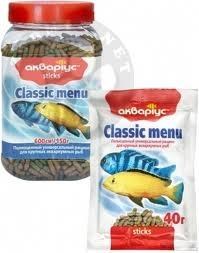 Аквариус Classic Menu банка Сухой корм для рыб, палочки  150 г (3101090)