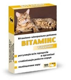 Вітамікс Таурин Вітамінно-мінеральна добавка для кішок, 100 табл. 85 г (1297120)1
