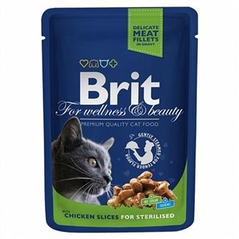 Brit Premium Chicken for Sterilised Влажный корм для стерилизованных кошек с курицей в соусе  100 г (5060330)
