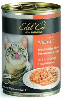 Корм консервированный Эдель консервы для кошек Три вида мяса птицы  400 г (1730460)1