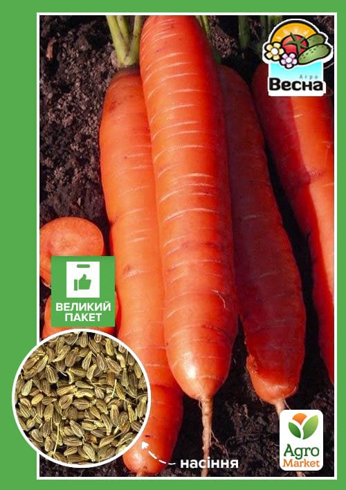 Морковь "Красная без сердцевины" (Большой пакет) ТМ "Весна" 4г