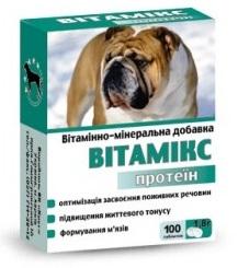 Витамикс Протеин Витаминно-минеральная добавка для собак, 100 табл.  215 г (7057160)