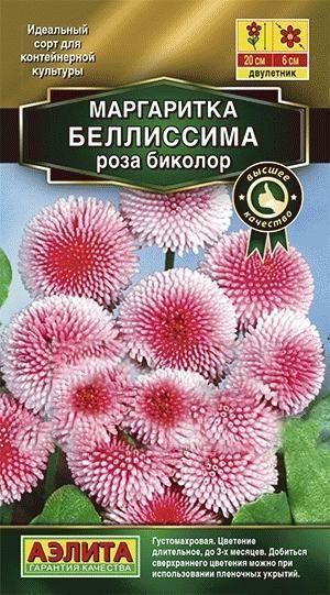 Маргаритка "Белісіма троянда біколор" ТМ "Аеліта" 7шт
