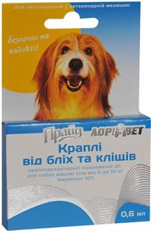 Средства от блох и клещей Прайд Ивермикол Капли от блох и клещей для собак 5-10 кг желтый (2008660)2