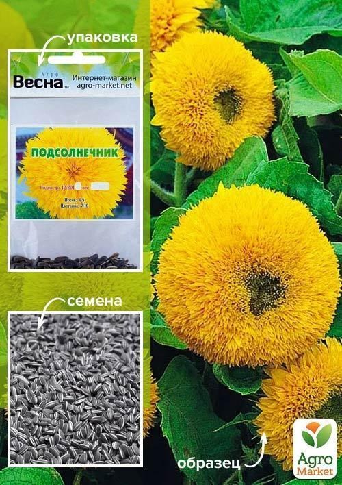 Подсолнечник махровый желтый (Зипер) ТМ "Весна" 2г