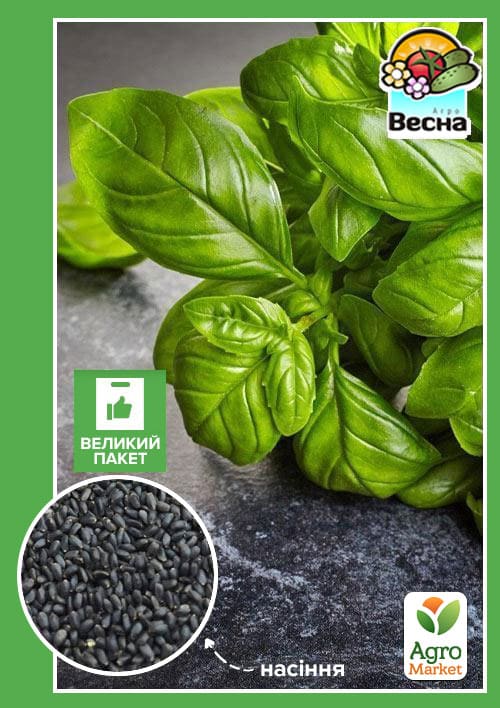 Базилік "Зелений" (Великий пакет) ТМ "Весна" 1г