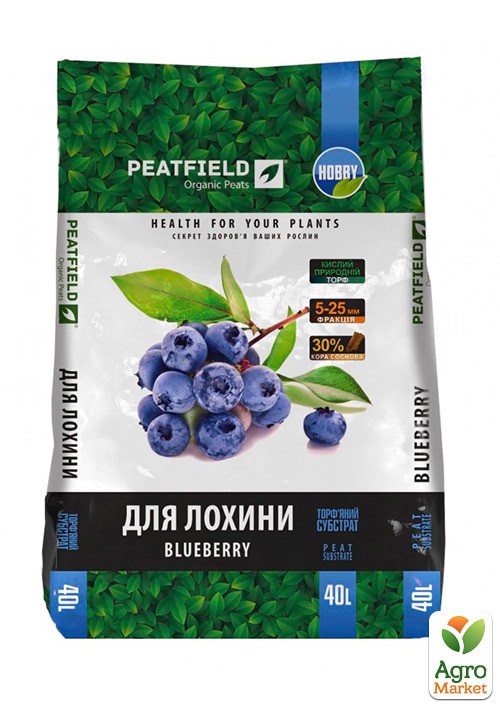 Торфяной субстрат для голубики ТМ "PEATFIELD" 40л
