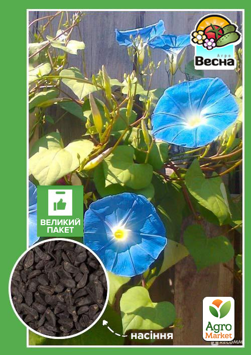Іпомея "Блакитна" (Великий пакет) ТМ "Весна" 0,8г